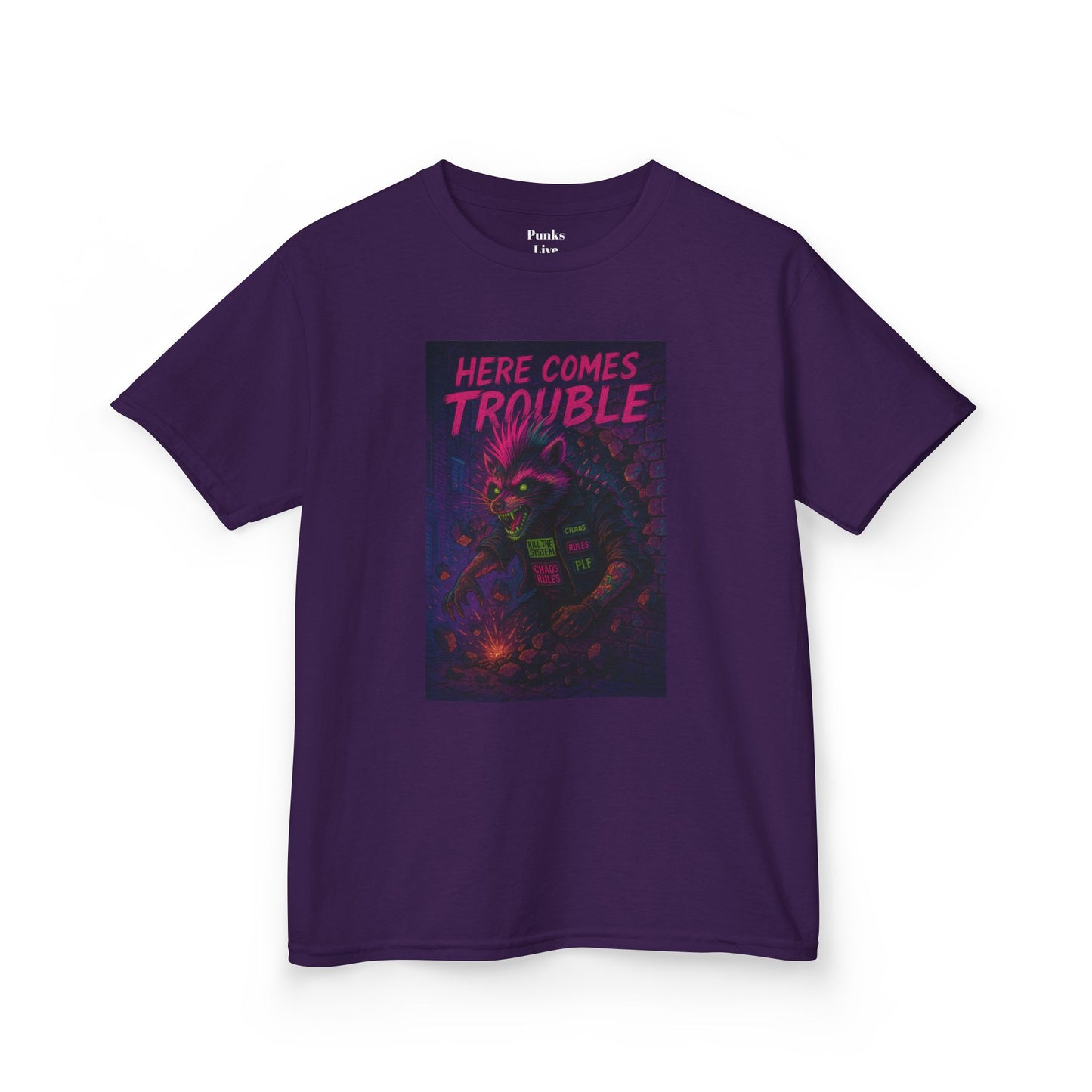 PLF “"Trouble" Tee” Tee | Punk Kidswear by PLF - Punks Live Forever