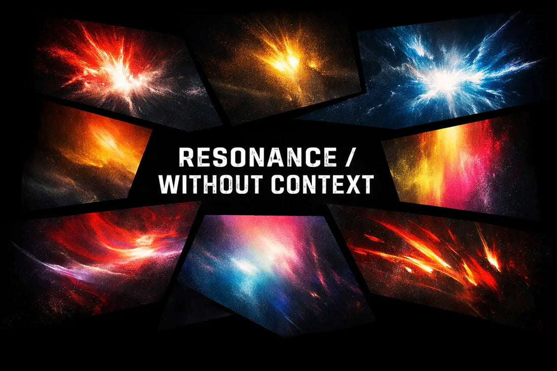 “Abstract neon visual art expressing emotion from the Resonance / Without Context collection by Punks Live Forever.”